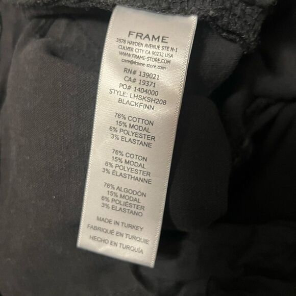 FRAME Denim Black Le High Skinny Chewed Hem Distressed Skinny Ankle Jeans - Picture 7 of 7